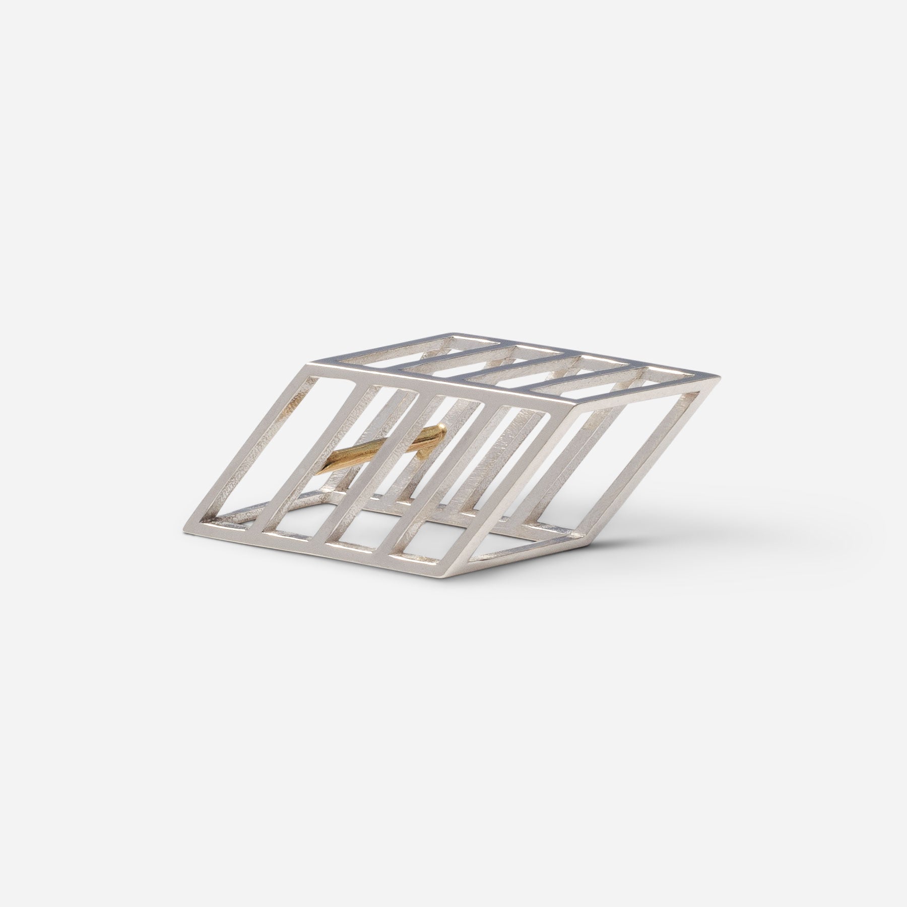 Sterling Silver & Gold Cage
